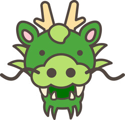 かわいい辰の顔のイラスト