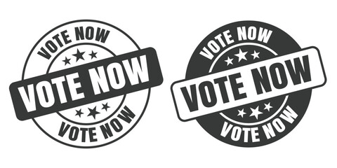 Vote Now rounded vector symbol set on white background