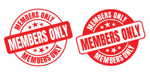 Members Only rounded vector symbol set on white background