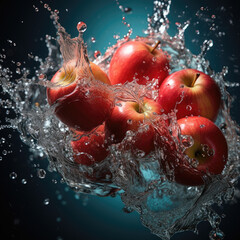 Fresh apple and splash of water