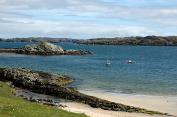 rochers; mer; Talmine; Ecosse; Grande Bretagne