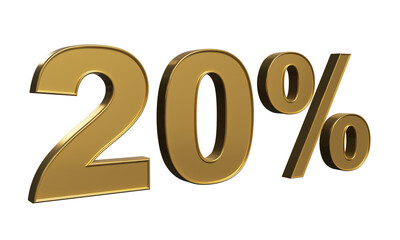 20% discount word in golden color