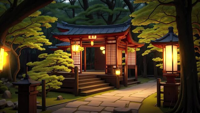 chinese temple in the night