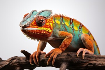 Obraz premium Colorful Chameleons Watercolor Painting