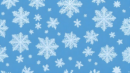 Snowflakes on blue background. Snowflakes seamless pattern. Christmas background.