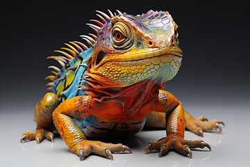 Obraz premium iguana on black background