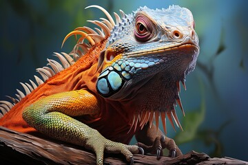 Obraz premium iguana on a branch