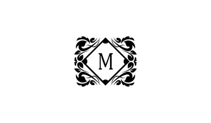 Luxury Abstract Design Element Logo M