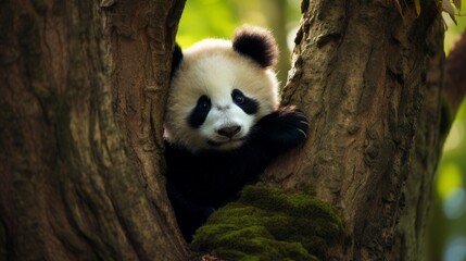 Obraz premium Panda bear in nature
