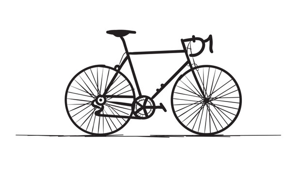 hand drawing bicycle vector