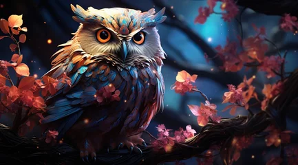 Rolgordijnen owl on a branch © Man888