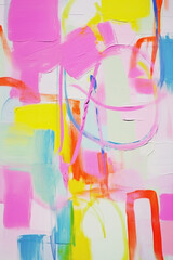 Harmonious Hues: An Abstract Dance of Pink and Yellow