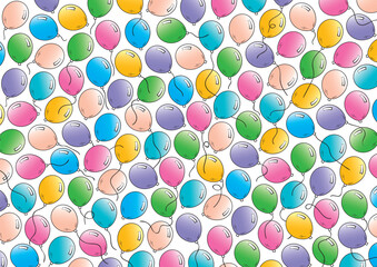 hand drawing colorful balloons background concept