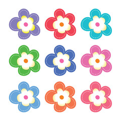 hand drawing colorful flowers