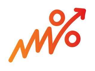 hand drawing column graph and percent sign