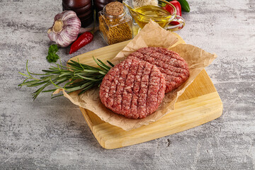 Raw burger cutlet for grill