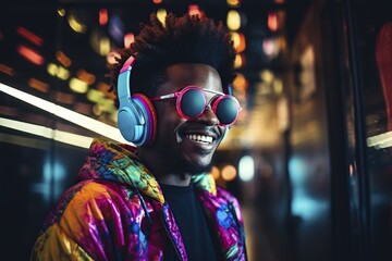 fun and happy young fashionable African hipster