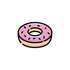 Donut vector illustration isolated on white background. Donut icon