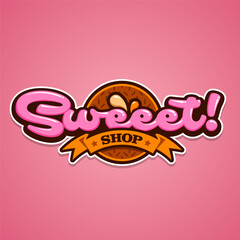 Sweet Shop sweet logo illustration template