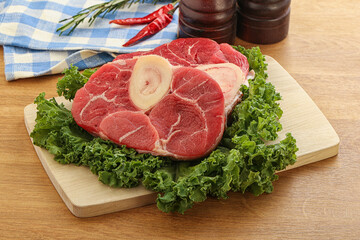 Raw ossobuco beef meat for cooking