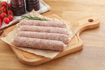 Raw pork sausages for grill