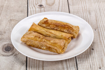 Traditional crispy fried stuffed springroll