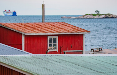 Fishing hut by the sea in Hanko, Finland