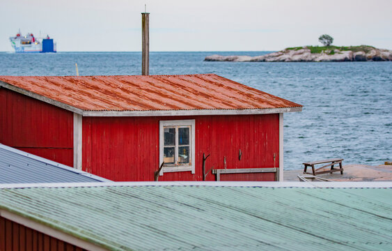Fishing hut by the sea in Hanko, Finland