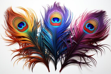 Obraz premium peacock feather isolated on white