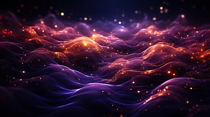 Luminescent Flow: Abstract Waves of Light and Color - obrazy, fototapety, plakaty