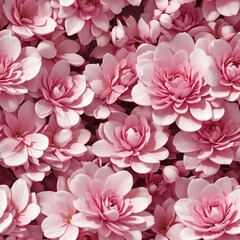 Pink 3D High Detailed Flowers Seamless Pattern Colorful Digital Background Floral Design - ai generated