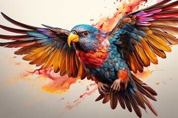 Fototapeta premium illustration of an colorful bird