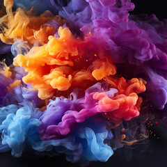 Fototapeta premium Ethereal Emanations: Colorful Smoke Clouds in Motion,abstract colorful background with smoke