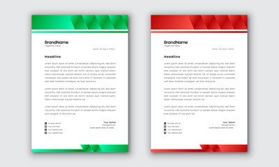 Simple and creative letterhead design template with geometric shape. Letterhead template in a4 size.