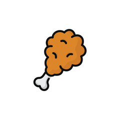 Chicken leg vector illustration isolated on white background. Chicken leg icon