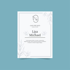 hand drawn simple wedding invitation