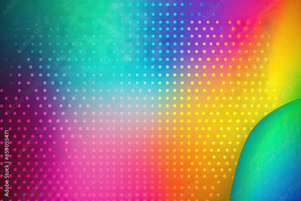 Poster abstract background with halftone effect and rainbow colors