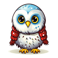 Obraz premium Cute Budgerigars Bird Christmas Clipart Illustration