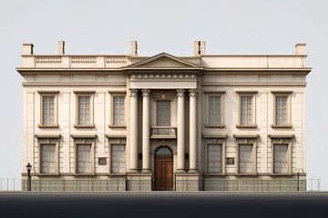 Obraz premium 2D front elevation classical building using generative AI 