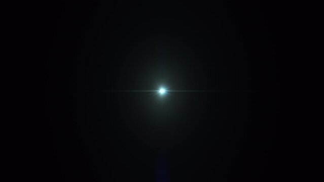 Abstract loop center glow flickering stars light blue optical light lens flares long arm  animation background. 4K seamless loop dynamic kinetic bright star light.Promote advertising concept isolate u