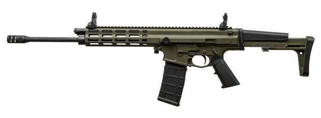 Modern automatic rifle isolated on white background. Weapons for police, special forces and the...