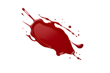 Blood splatter isolated on transparent, dry red paint drop stain , abstract color liquid splash, creative halloween horror crime scene design element AI generate - obrazy, fototapety, plakaty