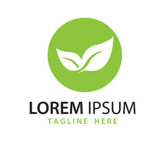 simple green leaf logo vector design