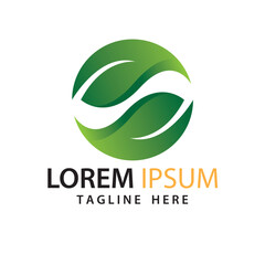 simple green leaf logo vector design