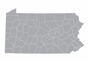 Map of Pennsylvania - obrazy, fototapety, plakaty