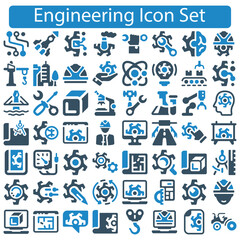 Engineering and Manufacturing icon set vector illustration