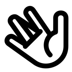 Hand icon symbol vector image. Illustration of the human finger design image