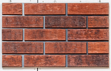 Close up of brick wall, example of facing material. Real photography