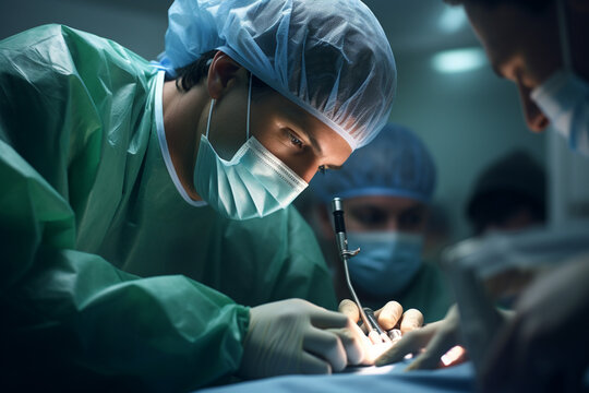 The surgeon carefully wielded the scalpel during the delicate heart surgery
