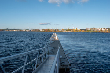 Obraz premium Oktober 6, 2023. Norra Hamn in Lulea, Sweden. Photographed in Norra hamn next to Norrbottens Teater.